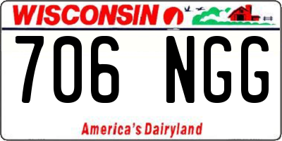 WI license plate 706NGG