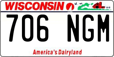 WI license plate 706NGM