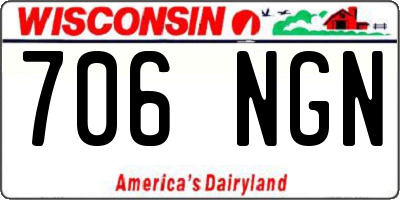 WI license plate 706NGN