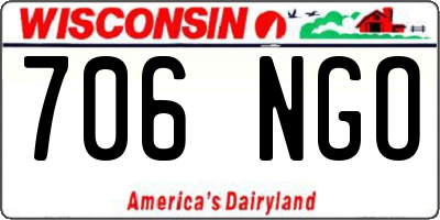 WI license plate 706NGO