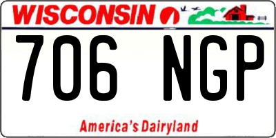 WI license plate 706NGP