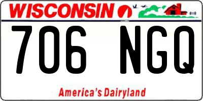 WI license plate 706NGQ