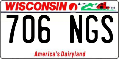 WI license plate 706NGS