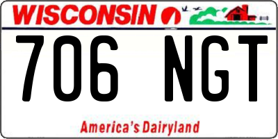 WI license plate 706NGT