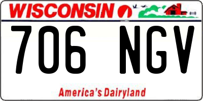 WI license plate 706NGV