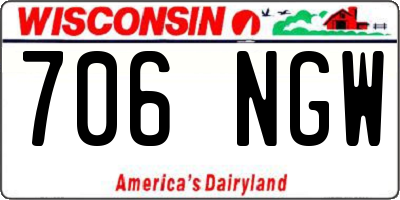 WI license plate 706NGW