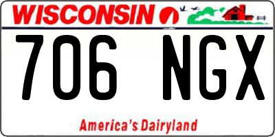 WI license plate 706NGX