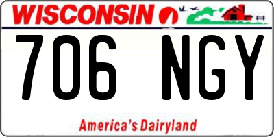 WI license plate 706NGY