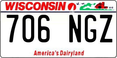 WI license plate 706NGZ