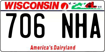 WI license plate 706NHA