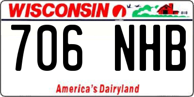 WI license plate 706NHB