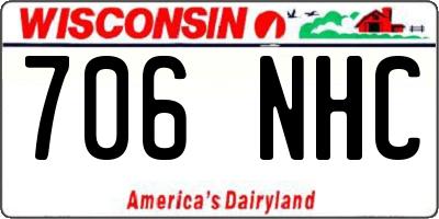 WI license plate 706NHC
