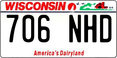 WI license plate 706NHD