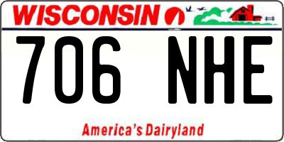 WI license plate 706NHE