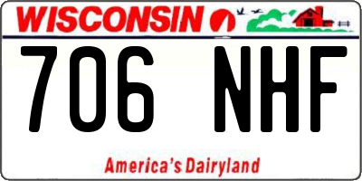 WI license plate 706NHF