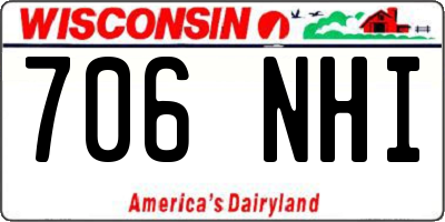 WI license plate 706NHI