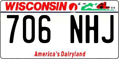 WI license plate 706NHJ