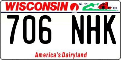 WI license plate 706NHK
