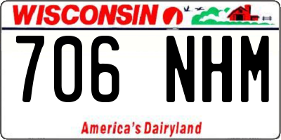 WI license plate 706NHM