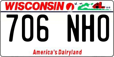 WI license plate 706NHO