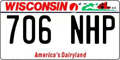WI license plate 706NHP
