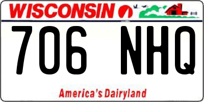 WI license plate 706NHQ