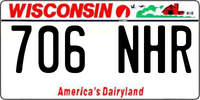 WI license plate 706NHR