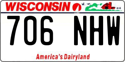 WI license plate 706NHW
