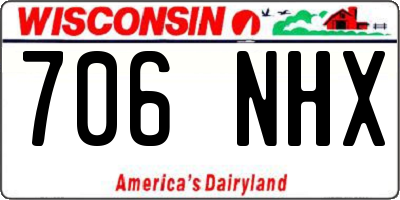 WI license plate 706NHX