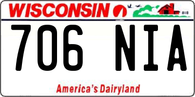 WI license plate 706NIA
