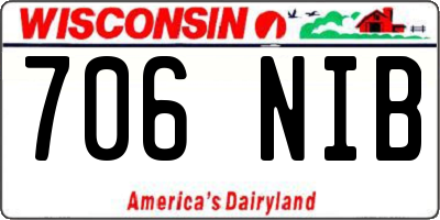 WI license plate 706NIB