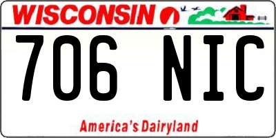 WI license plate 706NIC