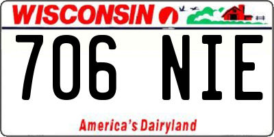 WI license plate 706NIE