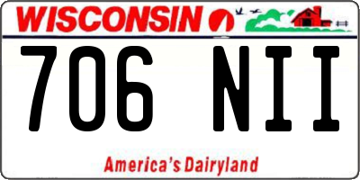 WI license plate 706NII