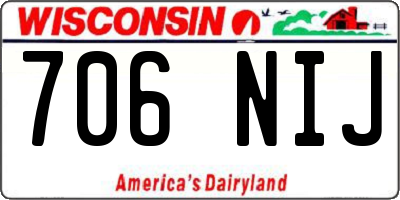 WI license plate 706NIJ