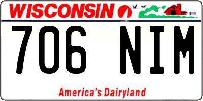 WI license plate 706NIM