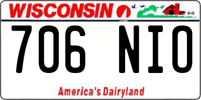 WI license plate 706NIO