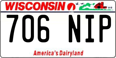 WI license plate 706NIP