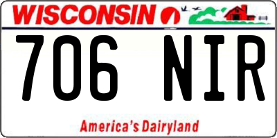 WI license plate 706NIR