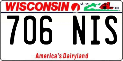 WI license plate 706NIS