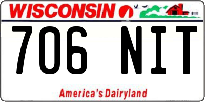 WI license plate 706NIT