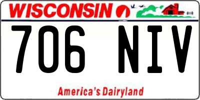 WI license plate 706NIV