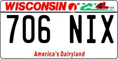 WI license plate 706NIX