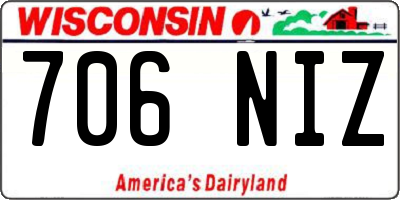 WI license plate 706NIZ