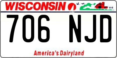 WI license plate 706NJD