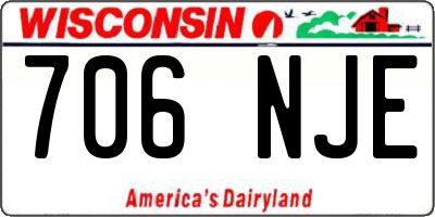 WI license plate 706NJE
