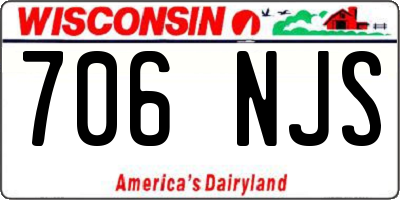 WI license plate 706NJS