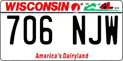 WI license plate 706NJW