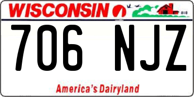 WI license plate 706NJZ