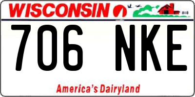 WI license plate 706NKE
